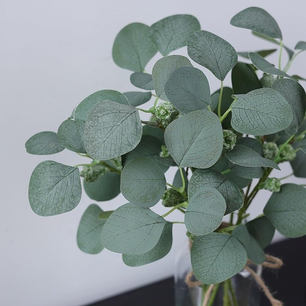 NEW 15" Fake Plant Eucalyptus Leaves White Seeds for Bathroom Shelves. - Picture 9 of 9
